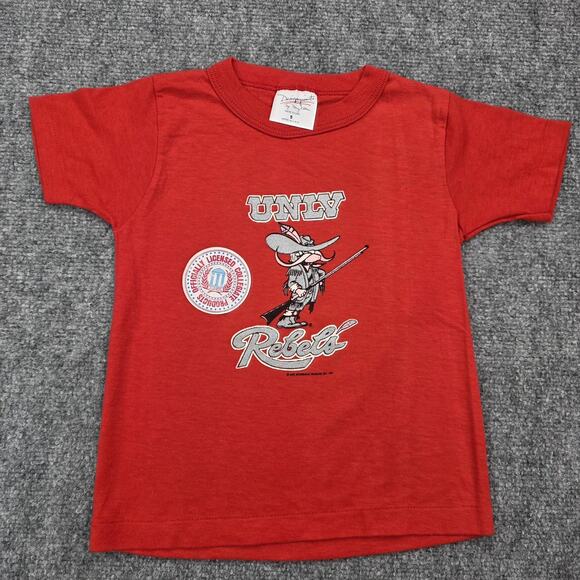 Unknown Other - Vintage UNLV Rebels Shirt Youth Kids 5 Red NCAA Basketball Tee 80s Deadstock